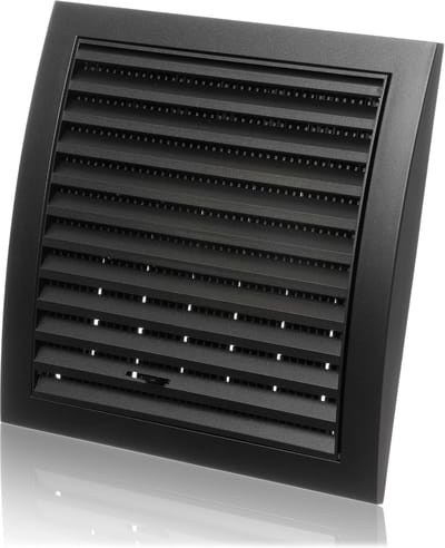 Verstelbaar Ventilatie Rooster 190x190mm Antraciet met Insectengaas