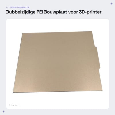 Dailygoods- 3D-printerbouwplaat Dubbelzijdig PEI - Magnetisch Stalen Oppervlak - Sterke Hechting - 430x430 Mm - Temperatuurbestendig tot 200°C - Slijtvast - Bouwplaat