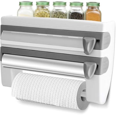 Dailygoods- Handdoekhouder Wandmontage - Keukenrolhouder - Snijdispenser - Foliehouder - Praktisch Ontwerp - 39 x 10 x 24 cm