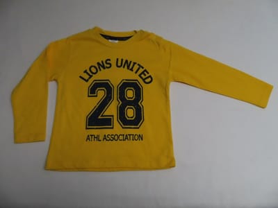 T shirt met lange mouwen - Jongens - Geel met marine - 18 maand 86
