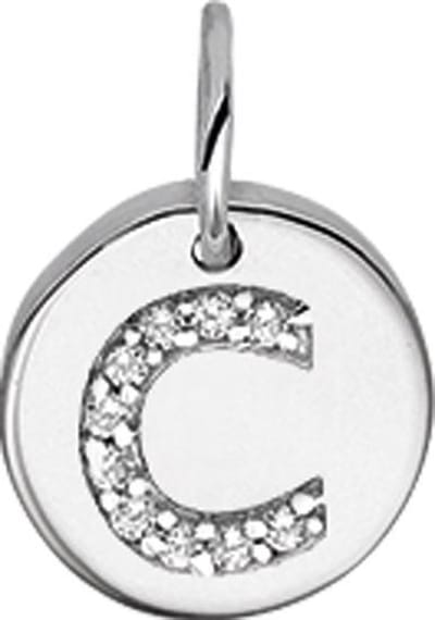 The Jewelry Collection Bedel Letter C Zirkonia - Zilver