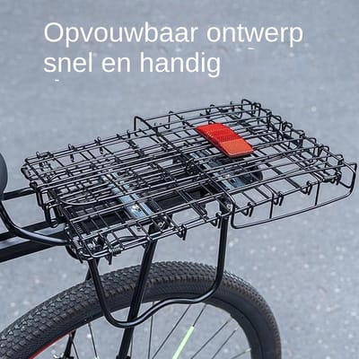 Fietsmand Achterdrager - Opvouwbare Krat - Boodschappen Vervoeren - Verstevigde Constructie - 37 x 27 x 20 cm - Zwart