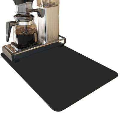 QTTVBTNA - Koffiemachine Droogmat - Absorberende en Antislip - Afdruipmat - Bescherming voor Keukentafel - Geschikt voor Kleine huishoudelijke apparaten, Keuken, Wastafel, Badkamer - Zwart - 30x50 cm - 1 Stuk