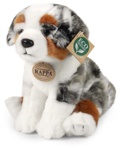 Rappa ECO knuffel Australische Herder 23 cm - realistische knuffel herder van recyclede PET flessen