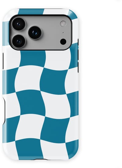 Checkered Warp Hoesje geschikt voor iPhone 17 Pro | Geschikt Voor Mag | Uniek Design Hoesje | Beschermhoes geschikt voor iPhone 17 Pro Frozen Motion