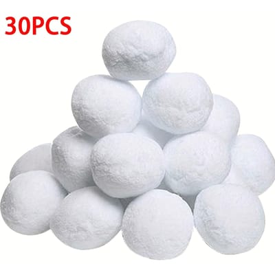 30 pièces/20 pièces Boules de neige artificielles Boules de neige d'intérieur pour amusement d'hiver en extérieur et décoration d'arbre de Noël, cadeau festif pour les fêtes, matériau polypropylène 30pcs