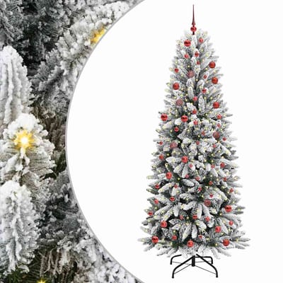 vidaXL - Kunstkerstboom - Wit - 210 - cm - PVC - en - plastic - en - staal - en - PE