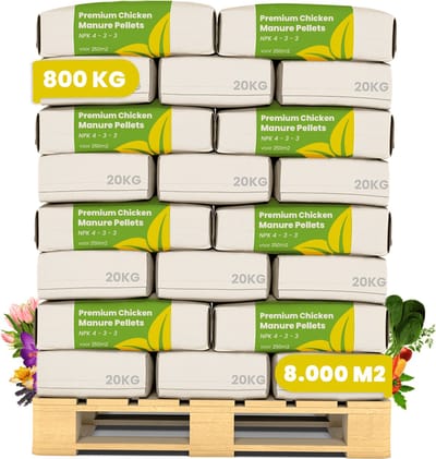 Premium Kippenmestkorrels (800kg, 8.000m2) - Kippenmest - Mest - Meststof - Meststoffen - Organische Meststof - Mestkorrels Tuin - NPK 4-3-3 - Rijk aan Kali en Fosfaat - Organifer