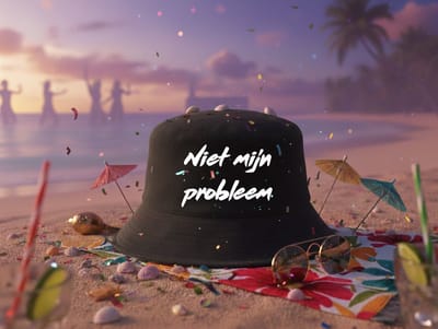 Niet mijn probleem Bucket Hat | Black | Maat XL