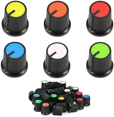 Dailygoods - 60 Stuks Potentiometer Knoppen in Diverse Kleuren