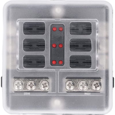 6-weg Zekeringkast Rode LED Indicator Waterdichte Afdekking Maximum DC32V Zekeringhouder voor Auto Boot Vrachtwagen gray