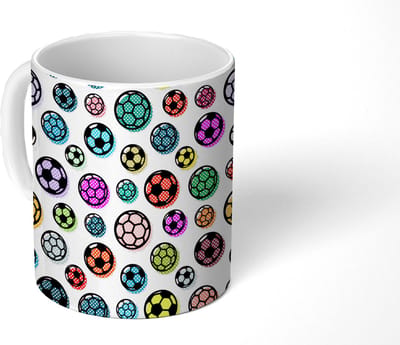 Mok - Koffiemok - Patronen - Voetbal - Sport - Jongens - Kinderen - Kids - Mokken - 350 ML - Beker - Koffiemokken - Theemok