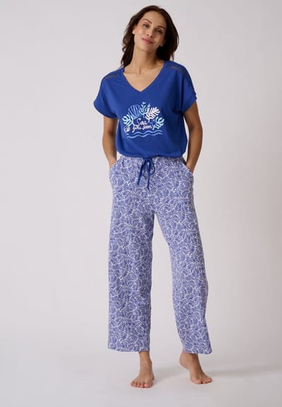 Damart - Climatyl pyjama van jerseytricot - Dames - Blauw - 38-40 (S)