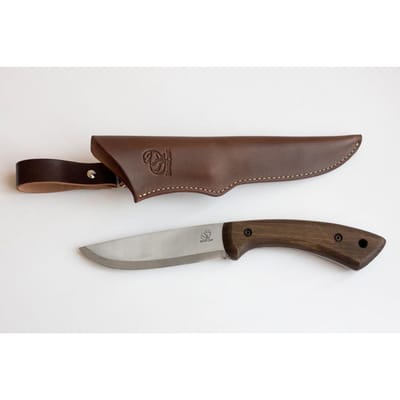 BeaverCraft BSH1 Dune – Bushcraftmes met Walnotenhouten Handvat en Leren Schede