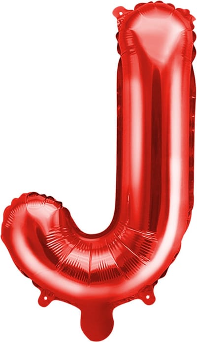Folieballon letter J - 35cm rood