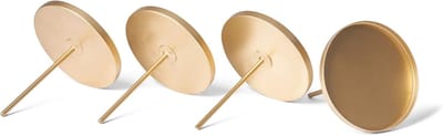 4x Kaarsenprikker plat goud 8 cm diameter I Kaarsenplaat met spike I Adventkaarsenhouder Kerstdecoratie Kaarsenpin I Kaarsenplug voor Adventkrans