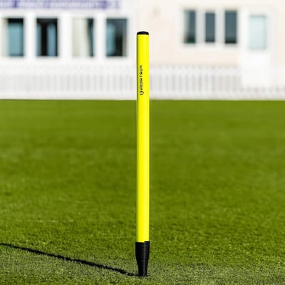 Cricket Veldpaal - Oefenpaal Target - Sport Training - Veerbasis Stabiliteit - 28 Inch Hoog - Fluorescent Geel