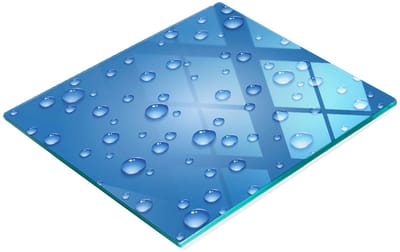 Duurzame en stijlvolle glazen snijplank met waterdruppelpatroon, 60x52 cm