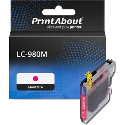 PrintAbout Inktcartridge LC-980M Magenta geschikt voor Brother