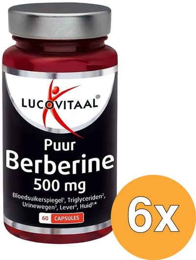 6x Lucovitaal Puur Berberine 500mg (60 capsules)
