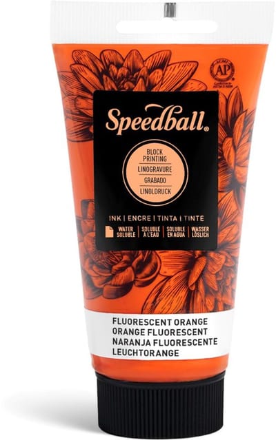 Water-soluble bloc printing ink fluo orange- Speedball