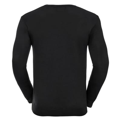 Russell Collection Heren Gebreid V Hals Sweatshirt (Zwart)