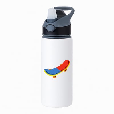 Hacebo® - Skaters waterfles met rietje zwart - Skateboard - Skateboarders - Speelgoed - sporten - water fles - 650ML