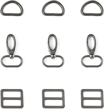 20 Stuks Metalen Karabijnhaken Set met D-Ringen en Schuifgespen voor Tassen en Handwerk