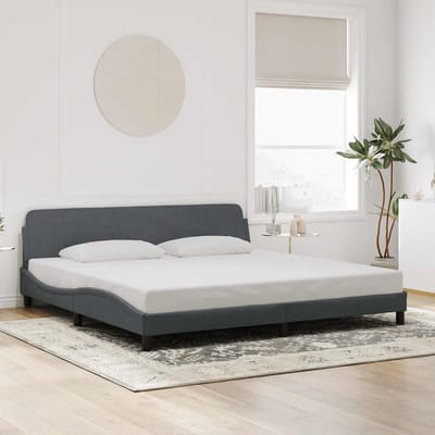 vidaXL - Bedframe - "Dover" - 200x200 - cm - fluweel - donkergrijs
