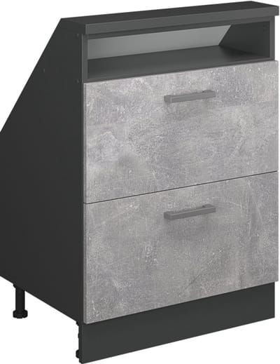 Vicco Rion Kast voor schuine wand – met 2 laden Beton/antraciet