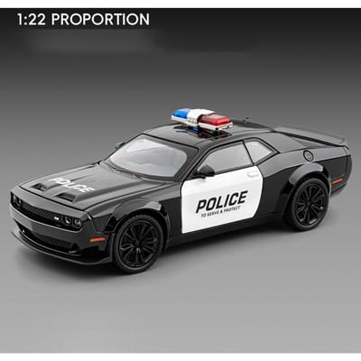 Grande Voiture de Police Hellcat Jouet en Alliage Voiture pour Garçon Américain Challenger Muscle Car Modèle de Voiture Cadeau Ornement de Bureau