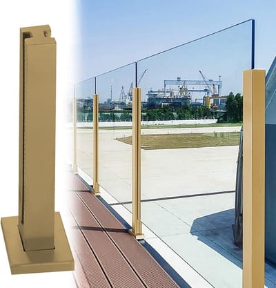 Balkonreling Paal - Balustrade Ondersteuning - Buitenruimte Beveiligen - Roestvrij Staal 304 - 10x10cm Basis - Zilverkleurig