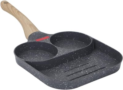 Eierkoekenpan met 3 gaten - Omeletpan Pannenkoekpan - Ontbijt Maken - Hittegevoelige Siliconen - 19 cm - Zwart
