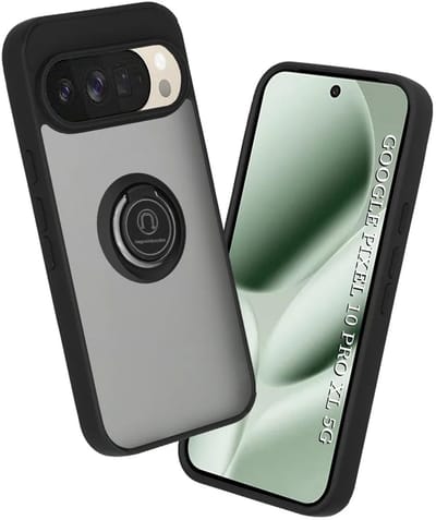 Hoesje geschikt voor Google Pixel 10 Pro XL - Techsuit Glinth Back Cover met ring en magneet - Zwart