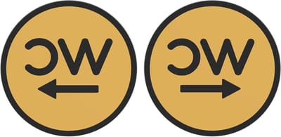 WC bordjes - Toilet pictogrammen - Aanduiding Deur - 3D Geprint Bioplastic - 125 cm Rond - Goud Zwart
