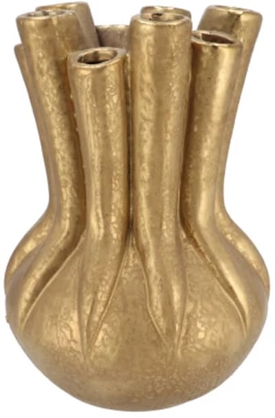 Daan Kromhout - Vaas - Bloemenvaas - Mika - Majestic - Tube - Goud - Keramiek - 14x20cm