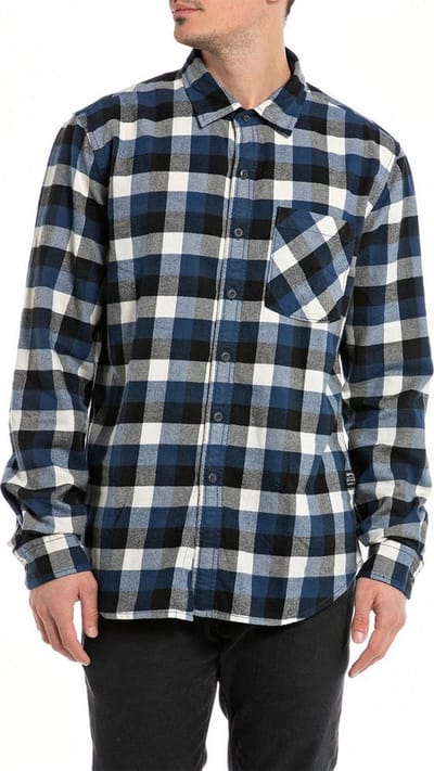 Replay M4095a.000.52656 Overhemd Met Lange Mouwen Blauw L Man