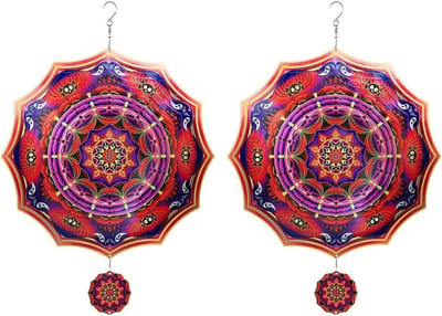 Windspinner Set - Metalen Decoratie - Tuin Versieren - 360 Graden Draaibaar - 294 x 294 mm - Multicolor