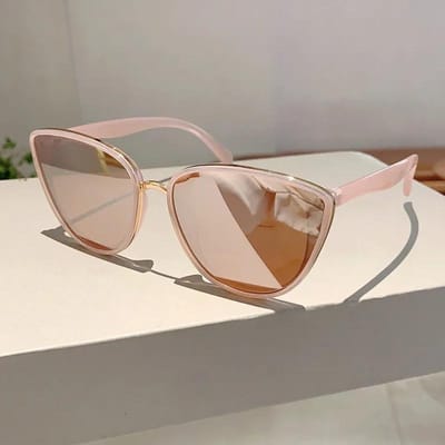 Vintage Kattenoog Zonnebril Dames Mode Gecoate Spiegel Glazen UV400 Bescherming Trendy Kleurverloop Stijl Buiten Brillen