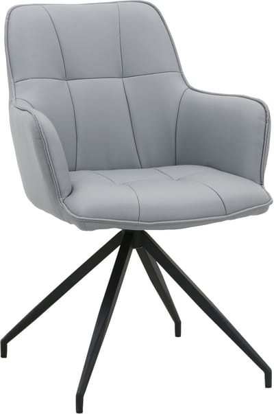 Cardiff-Eetkamerstoel - 2 Pack - Lichtgrijs PU