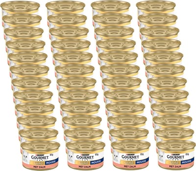 Gourmet Gold Mousse 85 g - Kattenvoer - 48 x Zalm