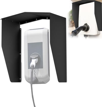 Beschermdak voor Wallbox - Afdekking Laadstation - Bescherming Laadzuil - Schuin Dak Waterafvoer - 40 x 25 x 455 cm