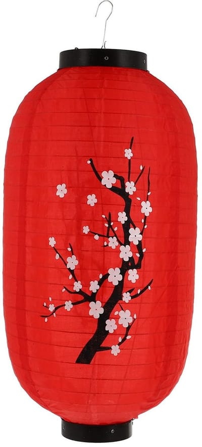 Dailygoods- Papieren Lantaarn - Japanse Hangende Lantaarn - Kersenbloesem Design - Decoratie voor Bruiloften - Feestbenodigdheden - Elegante Sfeer - Decoratieve Lantaarn