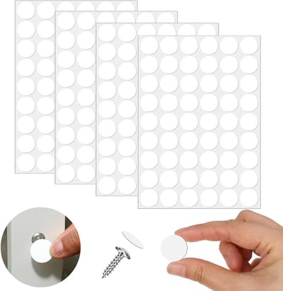 Zelfklevende Stickers voor Schroefgaten - Witte Schroefkappen 21mm, Ideaal voor Hout en Meubels, Bescherming en Afwerking