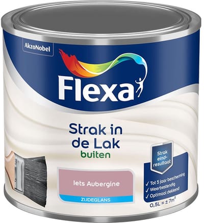 Flexa - Strak In De Lak Buitenlak Zijdeglans - Iets Aubergine - Mengverf - 500 Ml