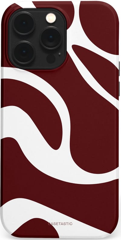 Casetastic Hoesje Geschikt voor Apple iPhone 14 Pro Max Magsafe - Stijlvolle Beschermende Duo-layer Case - Bordeaux Swirl