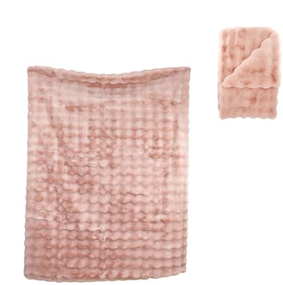 Deken polyester roze - Plaid polyester 170x130x2cm