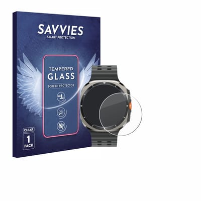 Savvies - Glas Screenprotector voor Samsung Galaxy Watch Ultra / Ultra 2 (47 mm) - Gehard Beschermglas 9H