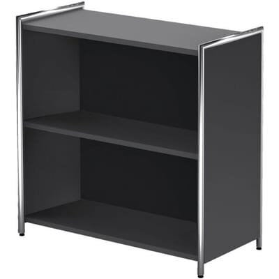 TOLEDO boekenkast, met zicht-achterwand, 2 OH, B 800 x D 380 x H 780 mm, antraciet