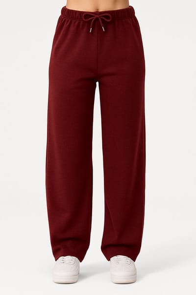 Ross Camp Joggingbroek Dames S - wijde Trainingsbroek - Sportbroek Yoga volwassenen - Bordeaux